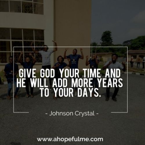Give God your time 