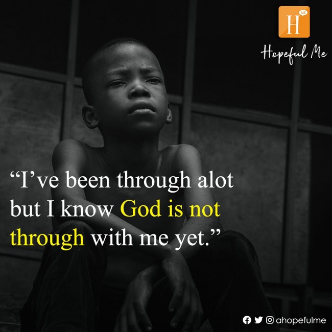God is not through yet.