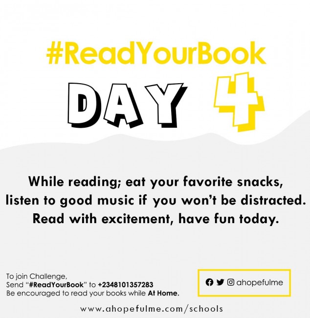 Day 4 #ReadYourBook Challenge.