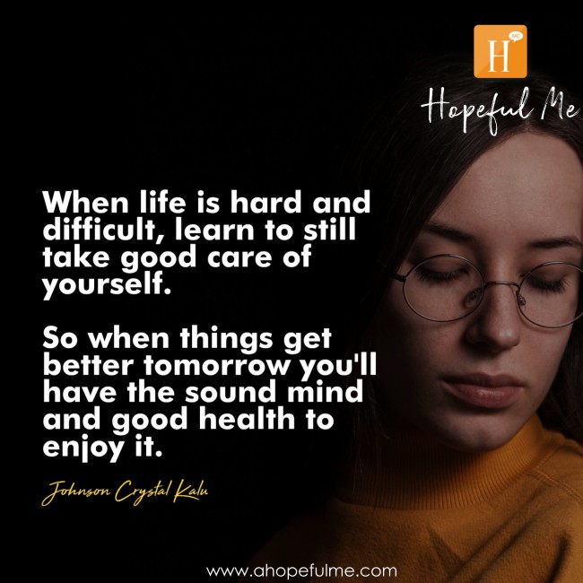 Take care of yourself 
