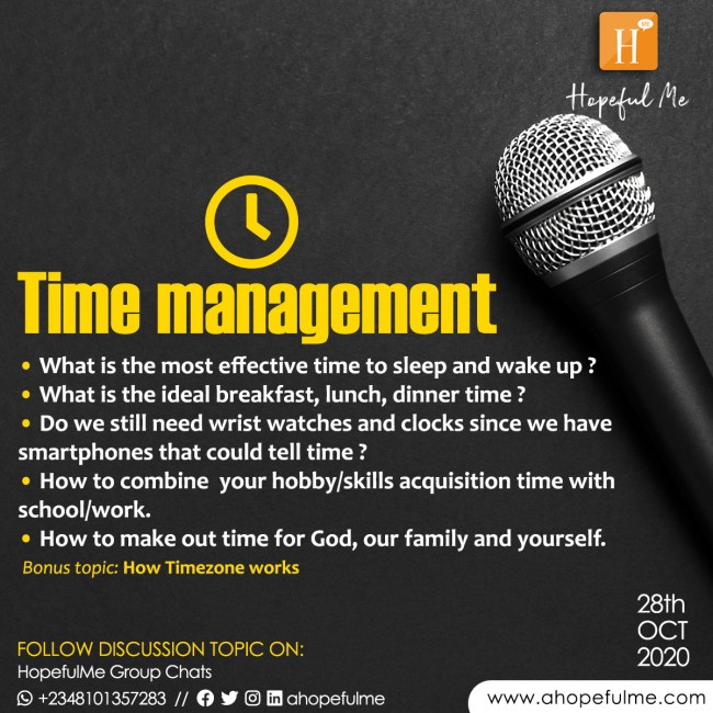 Discussions topic on Time management 