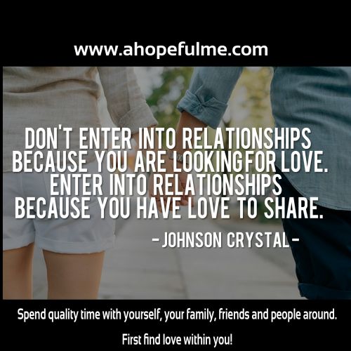 Find love within you!