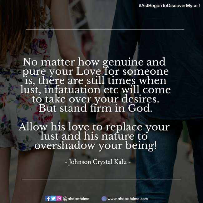 Allow God's love to replace your lust 