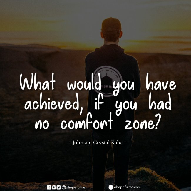 No comfort zone 