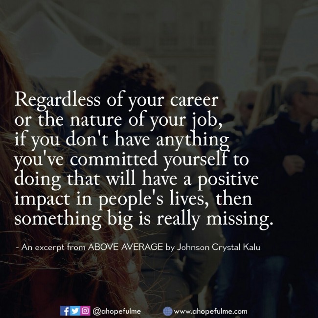 Live a life of contribution 